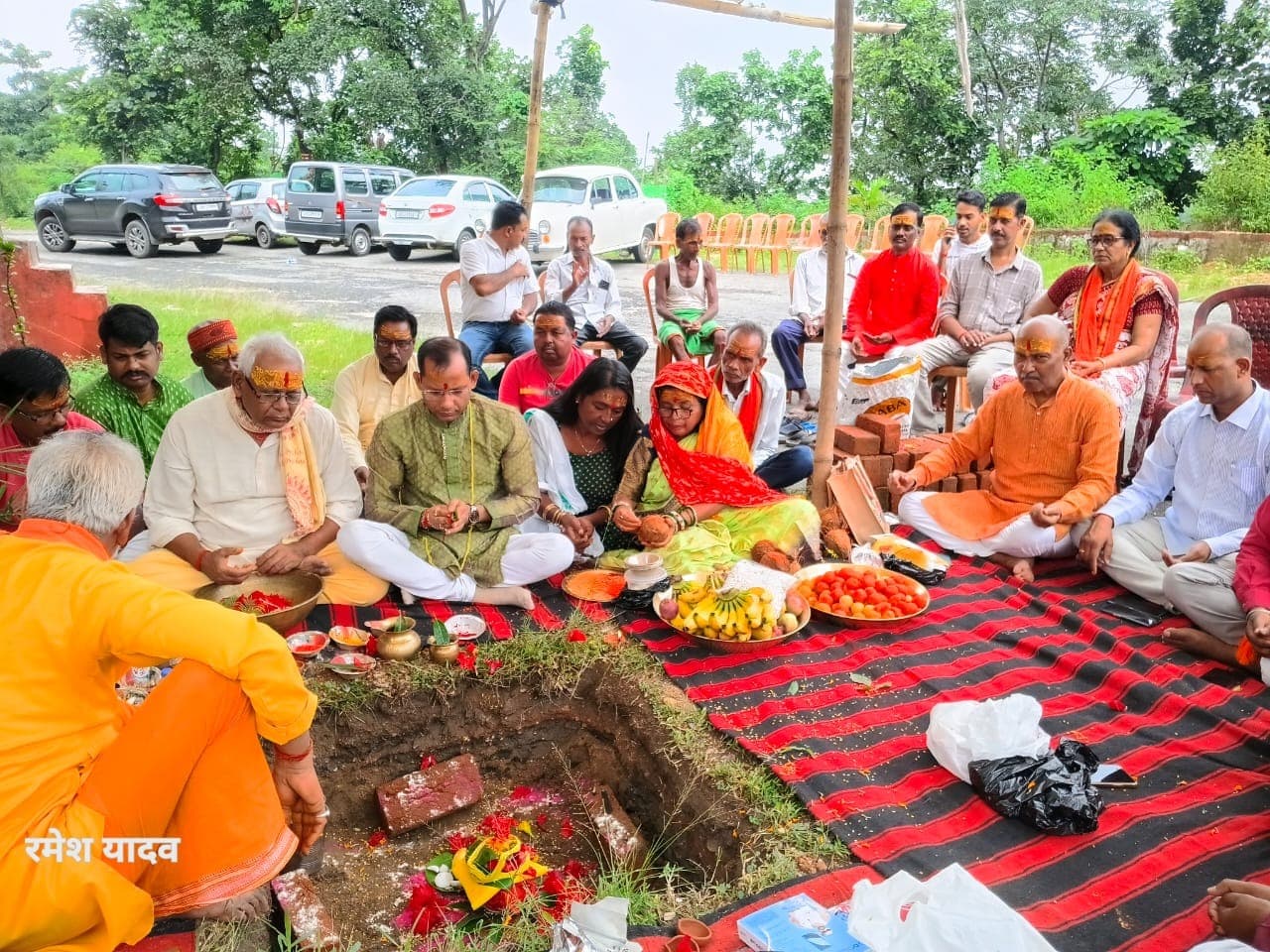 चरही घाटी हनुमान मंदिर के पुनर्निर्माण को लेकर हुआ भूमिपूजन