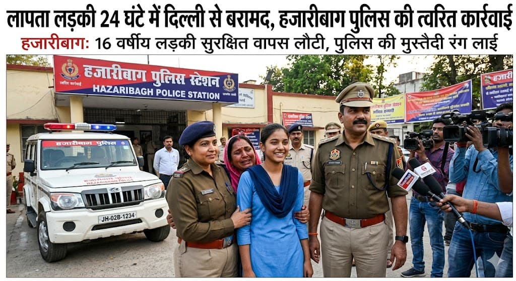 हजारीबाग: 24 घंटे के भीतर दिल्ली से बरामद हुई लापता लड़की, पुलिस की त्वरित कार्रवाई