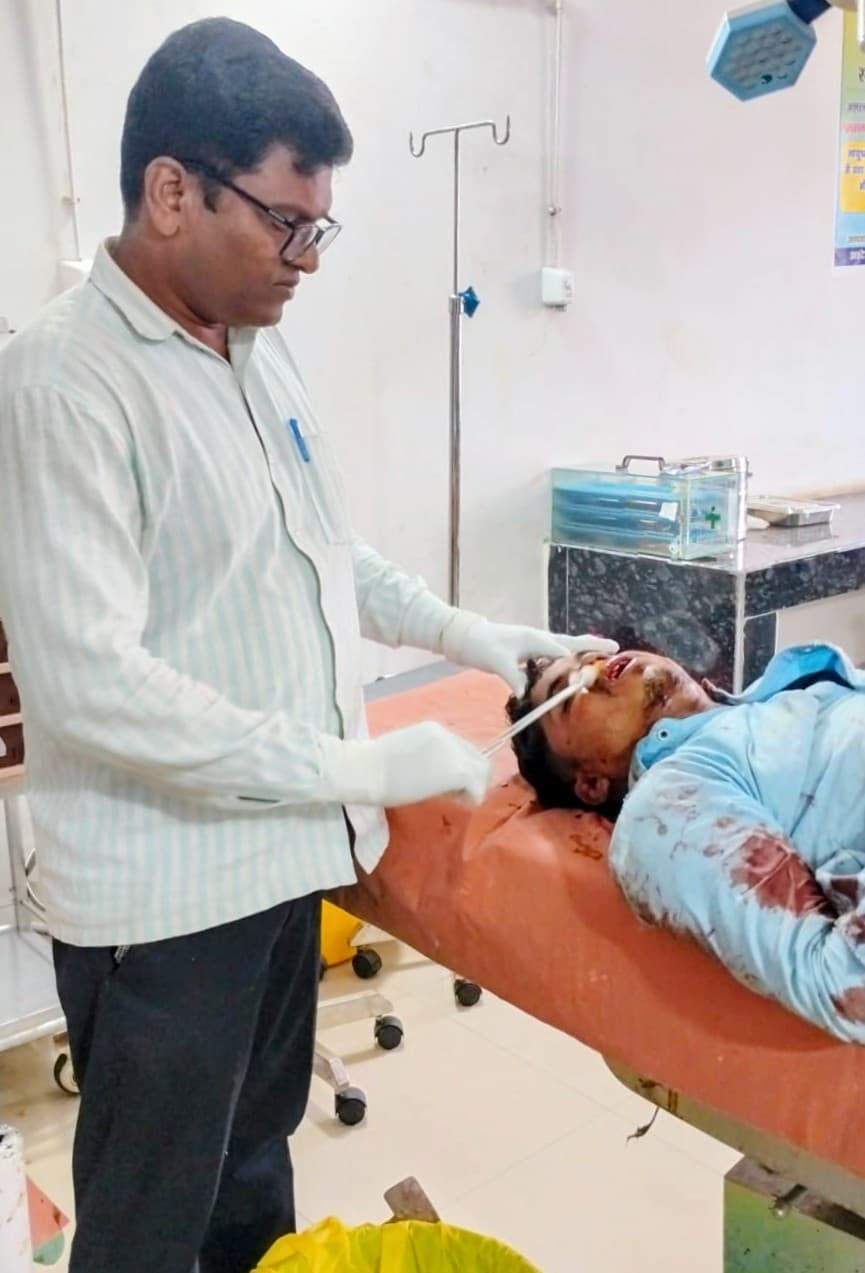 जयनगर में सड़क हादसे में दो घायल