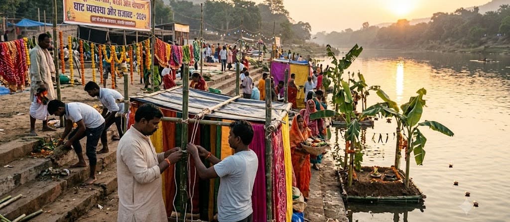छठ महापर्व को लेकर घाटों की साफ-सफाई की तैयारी तेज