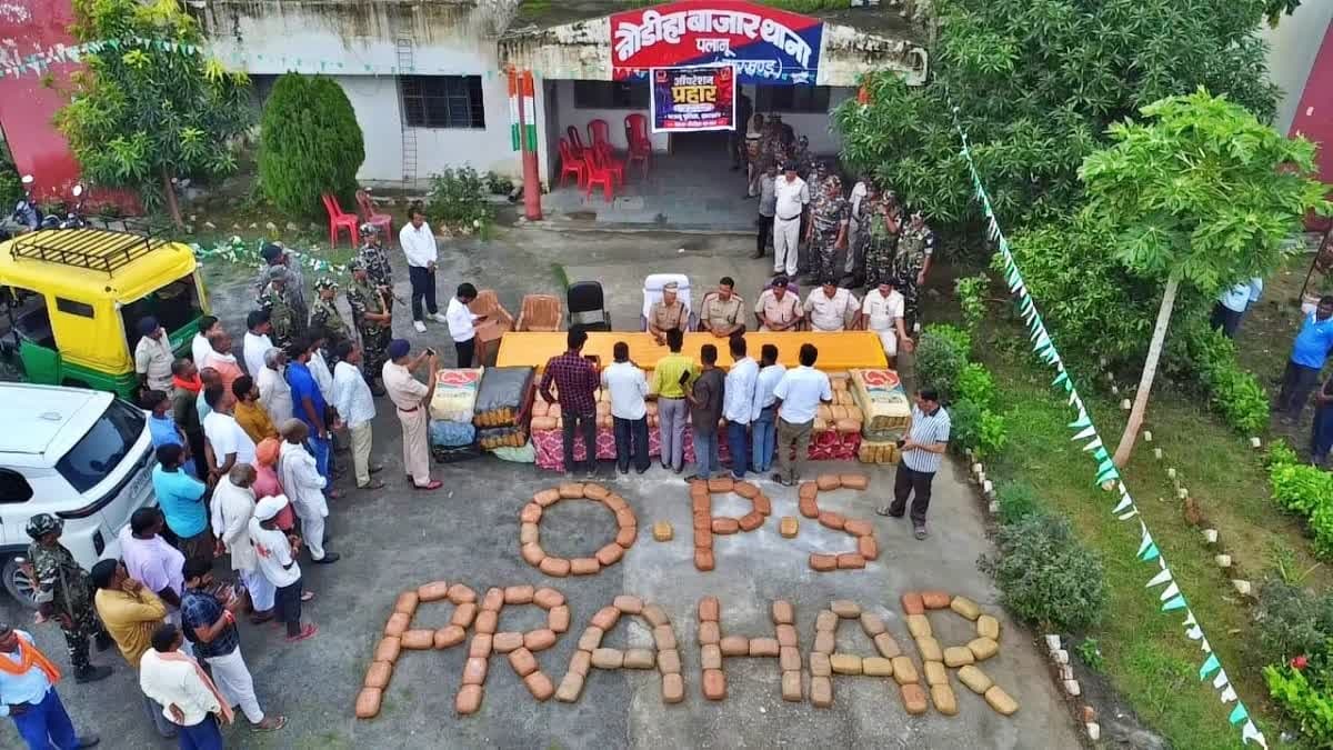 ऑपरेशन प्रहार के तहत पलामू पुलिस की बड़ी कार्रवाई, 440 किलो गांजा जब्त