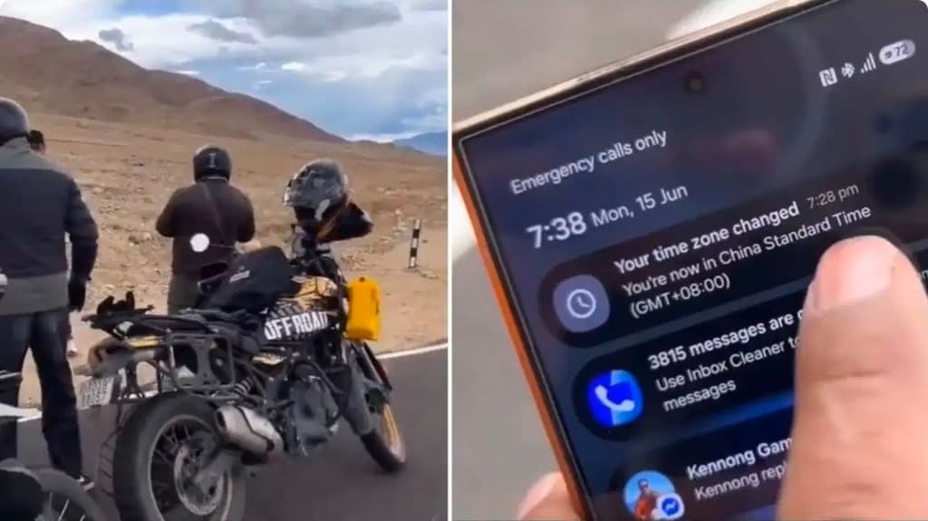 लद्दाख में भारतीय सीमा के भीतर मोबाइल दिखाने लगा चीन का समय, बाइकर्स का वीडियो वायरल