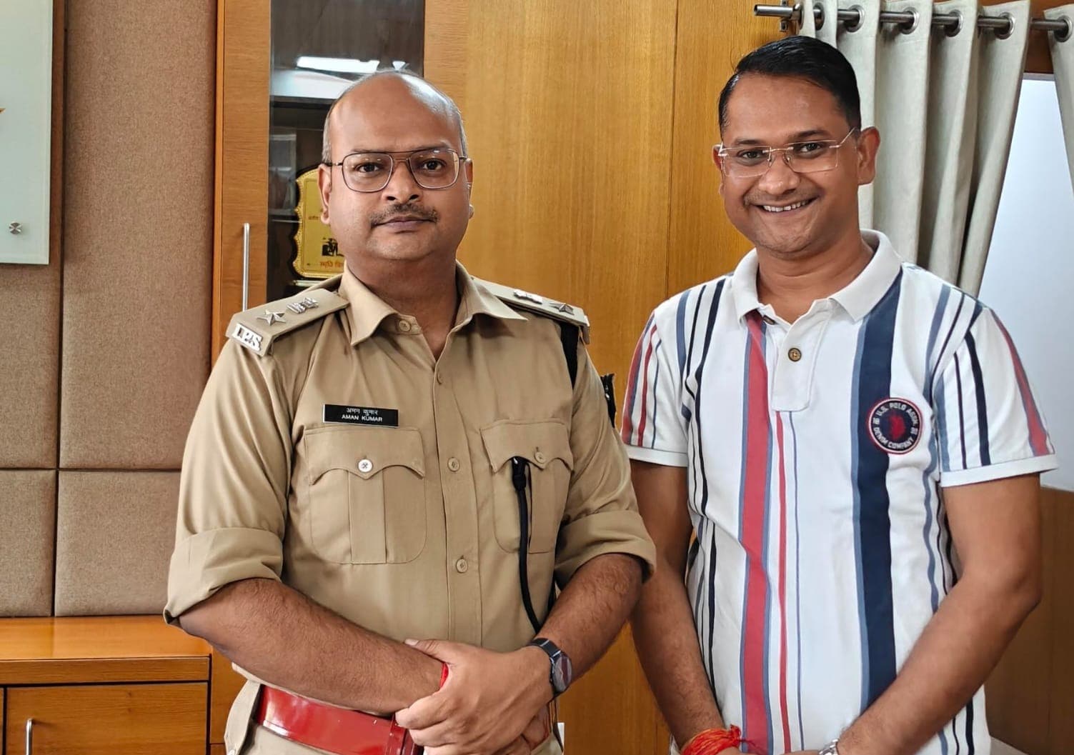 एसबीएमसीएच पुलिस पिकेट दुरुस्त करने को लेकर एसपी से मिले सांसद मीडिया प्रतिनिधि रंजन चौधरी