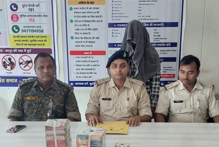 पुलिस की त्वरित कार्रवाई में चोरी के सामान के साथ एक आरोपी गिरफ्तार