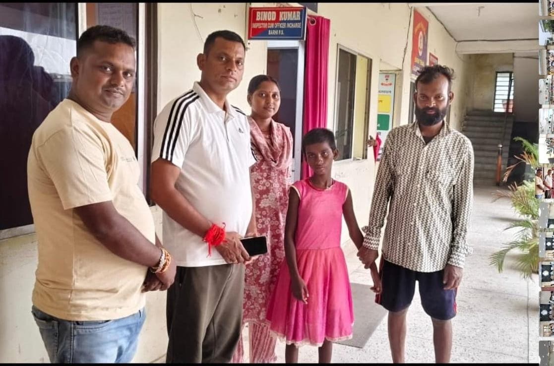 पुलिस की तत्परता से मानसिक रूप से अस्वस्थ बच्ची सकुशल परिजनों को मिली