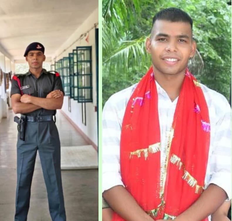 अग्निवीर प्रशिक्षण पूरा कर घर लौटे किसलय सिंह, माँ भद्रकाली के चरणों में टेका माथा