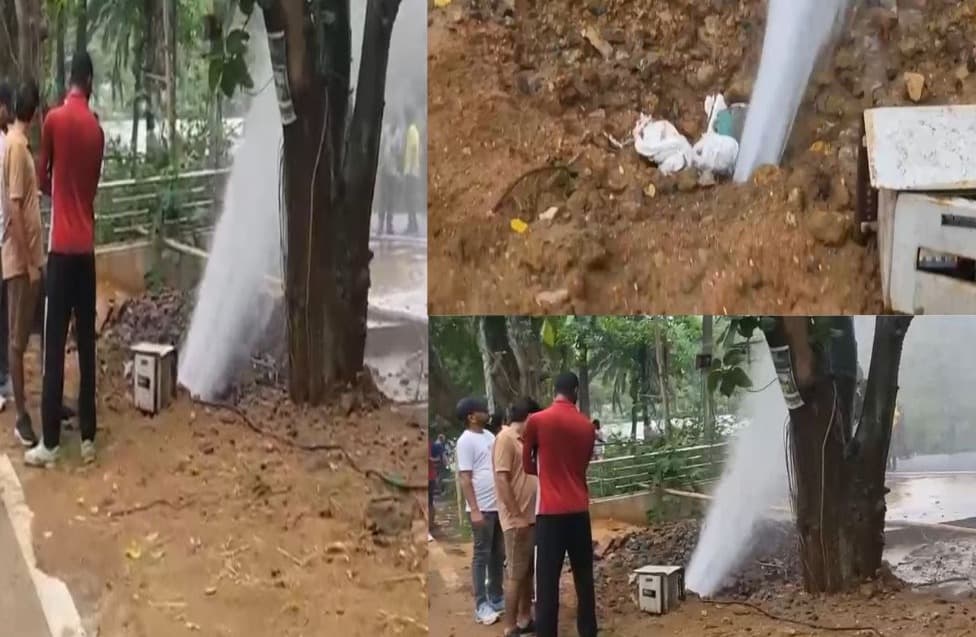 झील सुंदरीकरण के नाम पर टूटी मुख्य पाइपलाइन, सड़कों पर बहता रहा पेयजल; जनता में भारी आक्रोश
