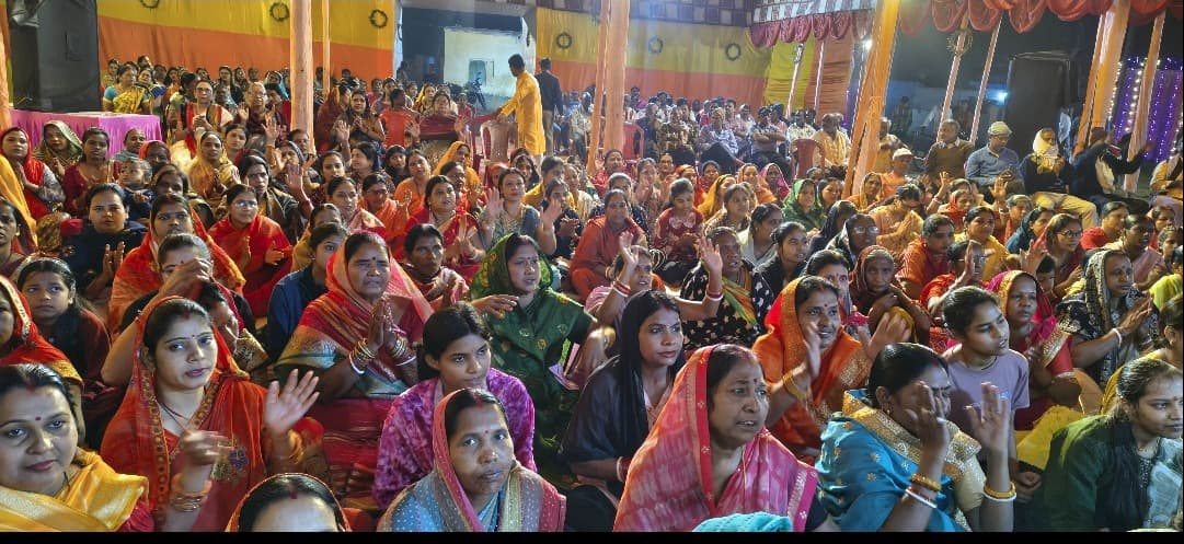 सौंदा डी दुर्गा मंडप में सात दिवसीय श्रीराम कथा का समापन, भंडारा प्रसाद का हुआ वितरण