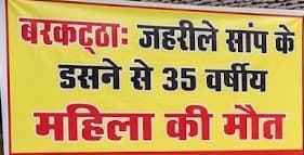 बरकट्ठा में जहरीले सांप के डसने से 35 वर्षीय महिला की मौत, बरसात में बढ़ीं सर्पदंश की घटनाएं 
